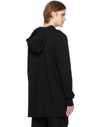 schwarzer Pullover mit einem Kapuze von Rick Owens DRKSHDW