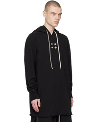 schwarzer Pullover mit einem Kapuze von Rick Owens DRKSHDW