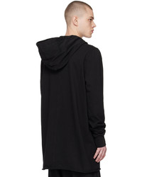 schwarzer Pullover mit einem Kapuze von Rick Owens DRKSHDW