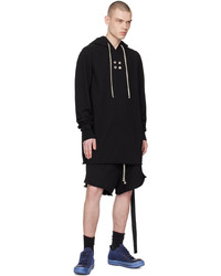 schwarzer Pullover mit einem Kapuze von Rick Owens DRKSHDW