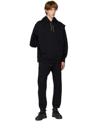 schwarzer Pullover mit einem Kapuze von ACRONYM