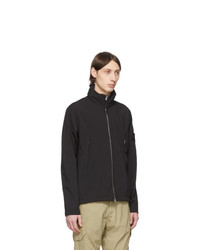 schwarzer Pullover mit einem Kapuze von Stone Island