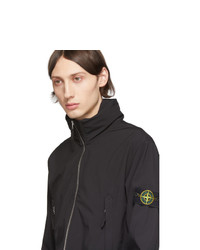 schwarzer Pullover mit einem Kapuze von Stone Island