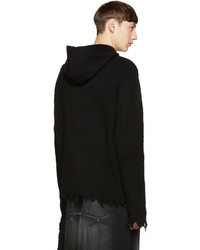 schwarzer Pullover mit einem Kapuze von MSGM