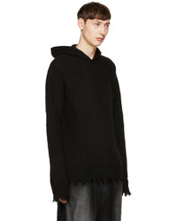 schwarzer Pullover mit einem Kapuze von MSGM