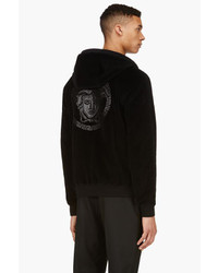 schwarzer Pullover mit einem Kapuze von Versace