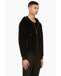 schwarzer Pullover mit einem Kapuze von Versace