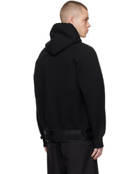 schwarzer Pullover mit einem Kapuze von Sacai