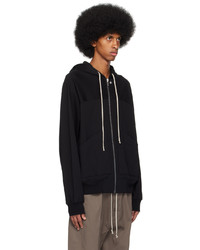 schwarzer Pullover mit einem Kapuze von Rick Owens