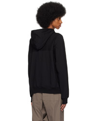 schwarzer Pullover mit einem Kapuze von Rick Owens