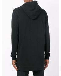 schwarzer Pullover mit einem Kapuze von Rick Owens