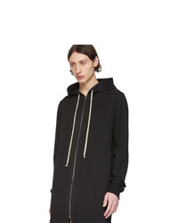 schwarzer Pullover mit einem Kapuze von Rick Owens