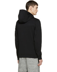 schwarzer Pullover mit einem Kapuze von Helmut Lang