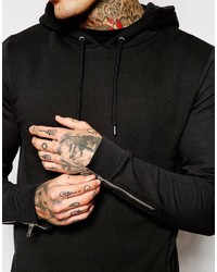 schwarzer Pullover mit einem Kapuze von Asos