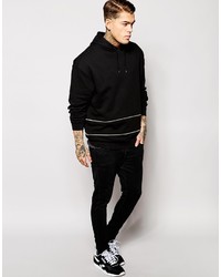 schwarzer Pullover mit einem Kapuze von Asos