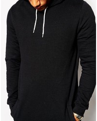 schwarzer Pullover mit einem Kapuze von Asos