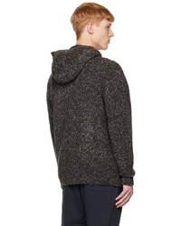 schwarzer Pullover mit einem Kapuze von Zegna