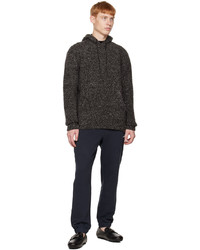 schwarzer Pullover mit einem Kapuze von Zegna