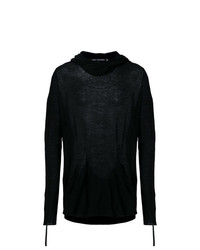 schwarzer Pullover mit einem Kapuze von Cedric Jacquemyn