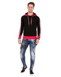 schwarzer Pullover mit einem Kapuze von Cipo & Baxx