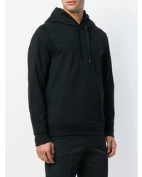 schwarzer Pullover mit einem Kapuze von Attachment