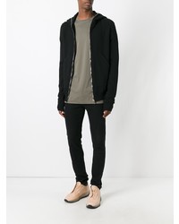 schwarzer Pullover mit einem Kapuze von Rick Owens DRKSHDW