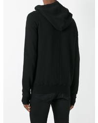 schwarzer Pullover mit einem Kapuze von Rick Owens DRKSHDW