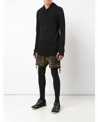 schwarzer Pullover mit einem Kapuze von 11 By Boris Bidjan Saberi