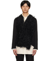 schwarzer Pullover mit einem Kapuze von Comme Des Garcons Homme Plus