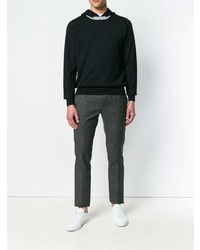 schwarzer Pullover mit einem Kapuze von Ermenegildo Zegna