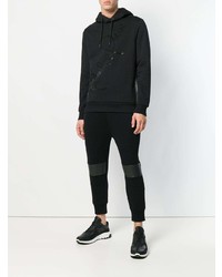 schwarzer Pullover mit einem Kapuze von Philipp Plein