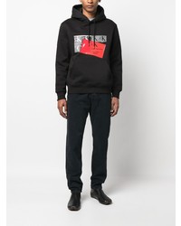 schwarzer Pullover mit einem Kapuze von Calvin Klein Jeans