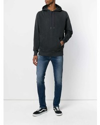 schwarzer Pullover mit einem Kapuze von Diesel