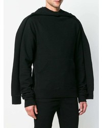 schwarzer Pullover mit einem Kapuze von Unravel Project