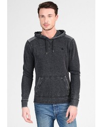 schwarzer Pullover mit einem Kapuze von Dreimaster