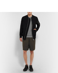 schwarzer Pullover mit einem Kapuze von Rick Owens