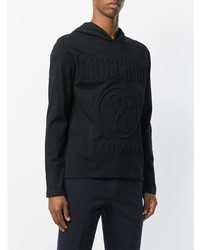 schwarzer Pullover mit einem Kapuze von Moschino