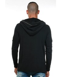 schwarzer Pullover mit einem Kapuze von EX-PENT