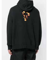 schwarzer Pullover mit einem Kapuze von Marcelo Burlon County of Milan