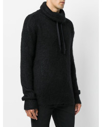 schwarzer Pullover mit einem Kapuze von Saint Laurent