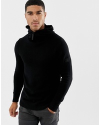 schwarzer Pullover mit einem Kapuze von G Star