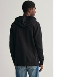 schwarzer Pullover mit einem Kapuze von Gant