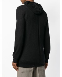 schwarzer Pullover mit einem Kapuze von Rick Owens