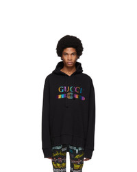 schwarzer Pullover mit einem Kapuze von Gucci