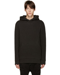 schwarzer Pullover mit einem Kapuze von Helmut Lang