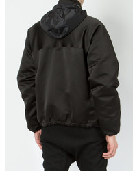 schwarzer Pullover mit einem Kapuze von Rick Owens