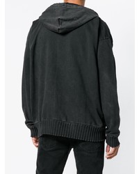 schwarzer Pullover mit einem Kapuze von Diesel