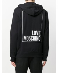 schwarzer Pullover mit einem Kapuze von Love Moschino