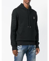 schwarzer Pullover mit einem Kapuze von Philipp Plein