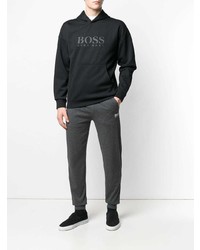schwarzer Pullover mit einem Kapuze von BOSS HUGO BOSS